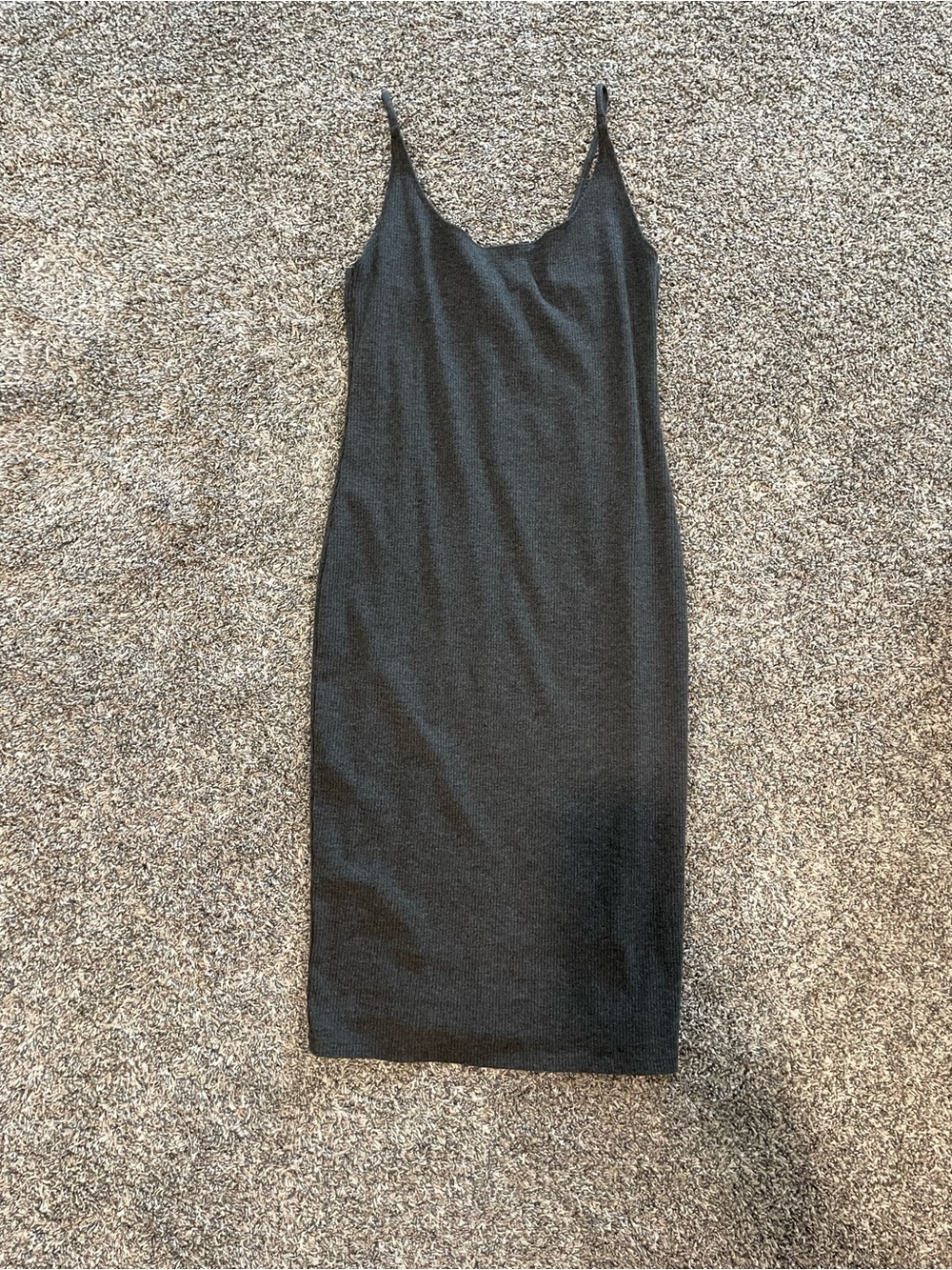 H&M Black Slip Midi Dress with Thin Straps
